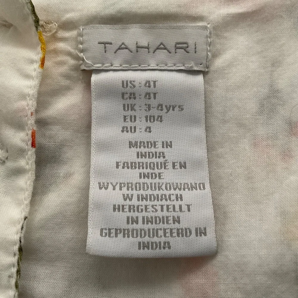 Tahari Girl’s Floral Cotton Ruffle Dress Sz 4T Cottagecore Boho Chic Garden City